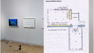 Street Level Installation View and Gallery Plan: Finding safe socially distance ways to install Legacy. Photo: Eastern Exhibition, January 2021.